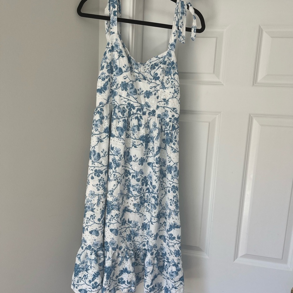 Steve Madden Blue and White Floral Midi Dress